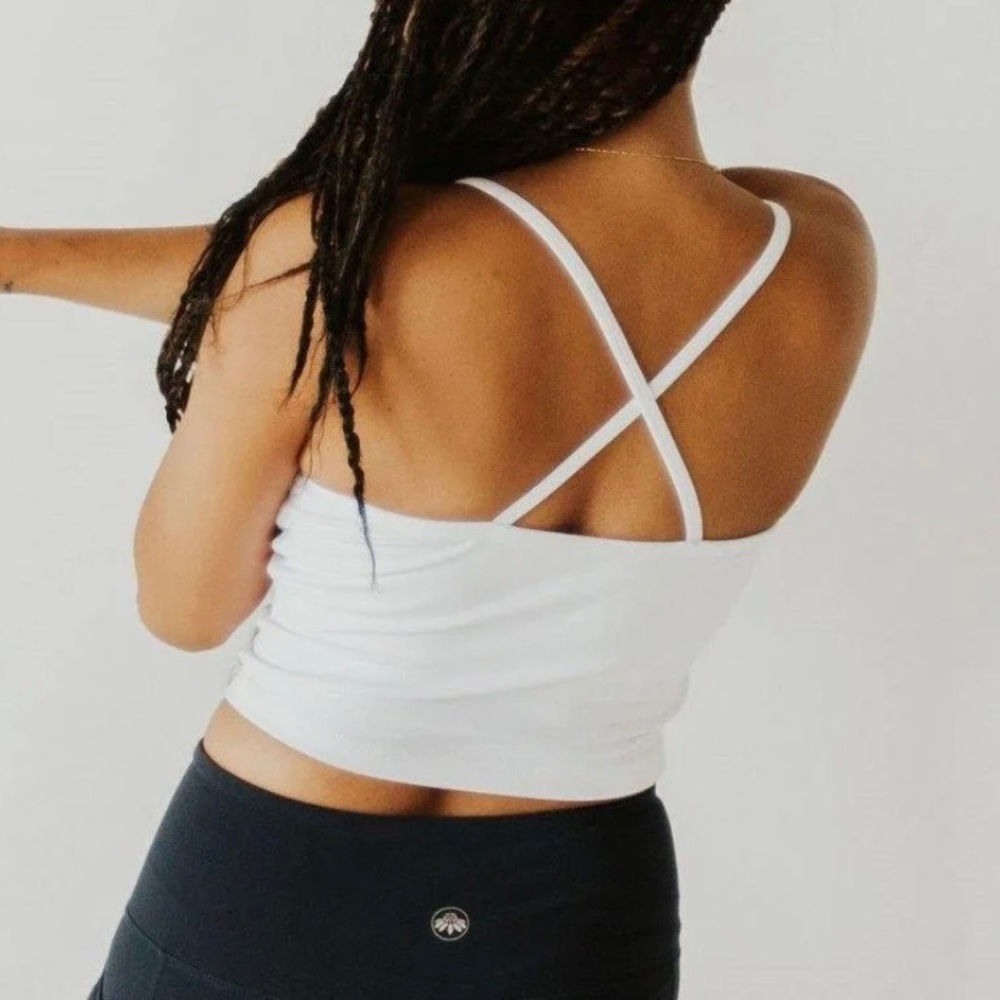 Senita Athletics White Ava Crop Top